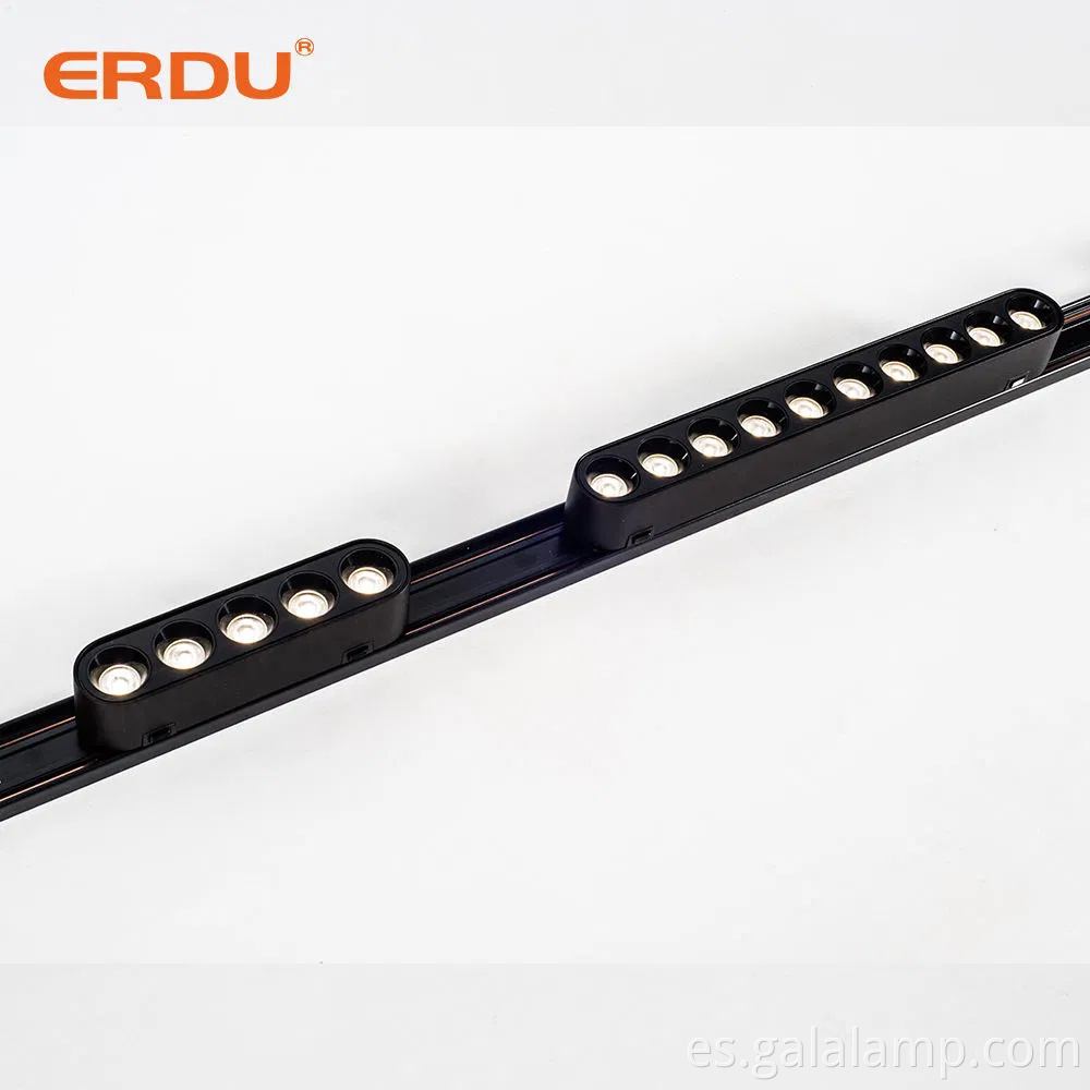 Erdu Techo lineal 48V 35 mm Rarestro delgado Sistema de luz magnética Luz de vía ultra delgada Famba de mazorca montada en la superficie LED LED Magnetic L